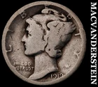 1919 Silver Mercury Dime - Scarce  Better Date  No Reserve  #G7729