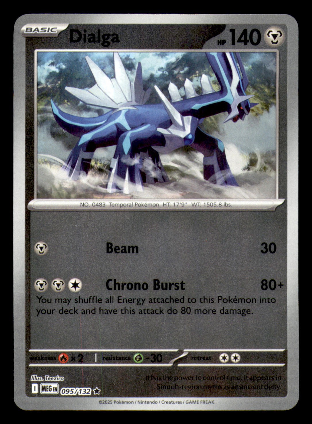 Dialga 095/132 ME01: Mega Evolution Reverse Holo NM Pokemon TCG