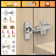 10 Pack Soft Close Concealed European Hinges - Frameless, 105° Angle, Satin Nick