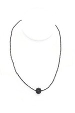 Sterling Silver 925 Black Spinel Necklace 19.5"