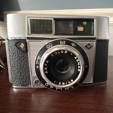 Agfa Optima I Vintage 35mm Film Camera Color-Agnar 1:2.8/45 Lens with Case 