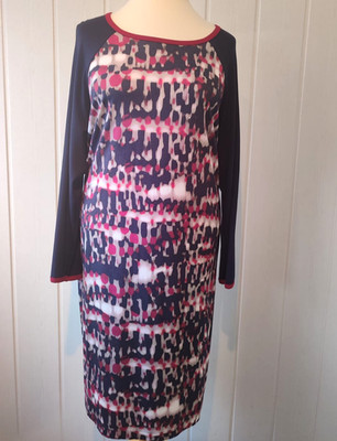 MAXIMA    Kleid Shirtware Langarm dunkelblau-bordeaux PLUS SIZE  Gr.56  Nr.317