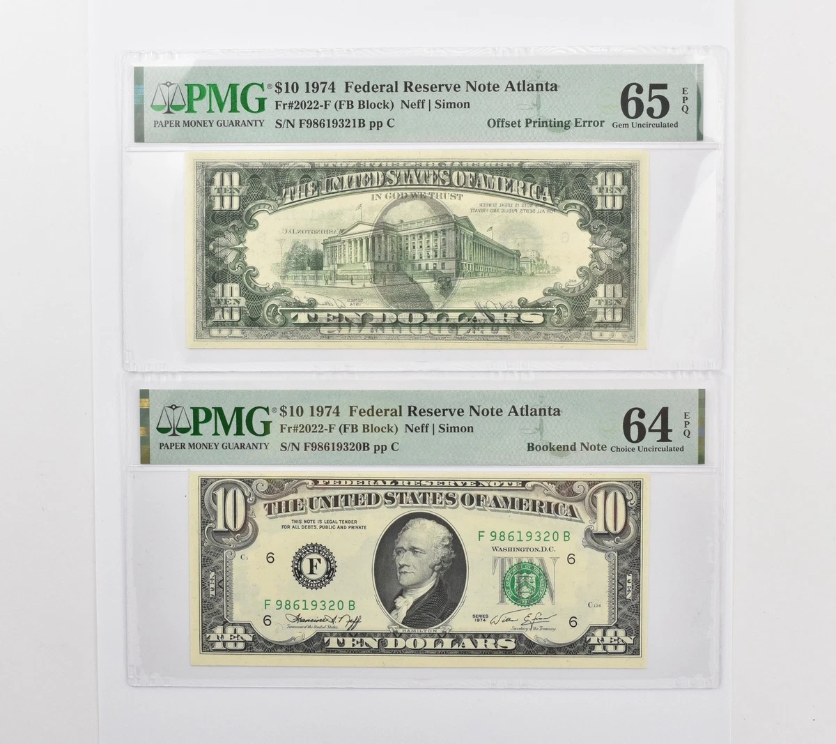 $10 1974 美国小尺寸纸币说明| eBay