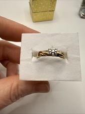 Vintage 10k Yellow & White Gold Diamond Engagement Promise Ring