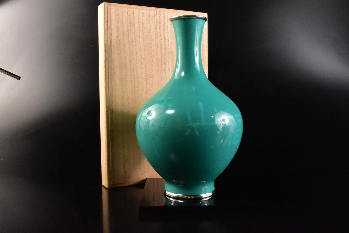绿色景泰蓝日本古董花瓶| eBay