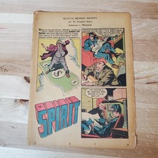 WILL EISNER-THE SPIRIT-MUTUAL BENEFIT SOCIETY GIVEAWAY-RARE-GOLDEN AGE COMIC VG