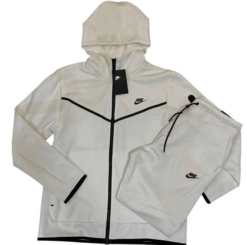 Nike Hombre Tech Polar Chándal Nike Sudadera con Capucha Chándal 2 Piezas Gris Conjunto RARO Foto 2 de 4