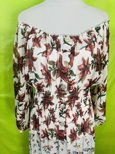 Fig and Flower Anthropologie Size Petite XL Maxi Dress Smocked Cottage Core Boho