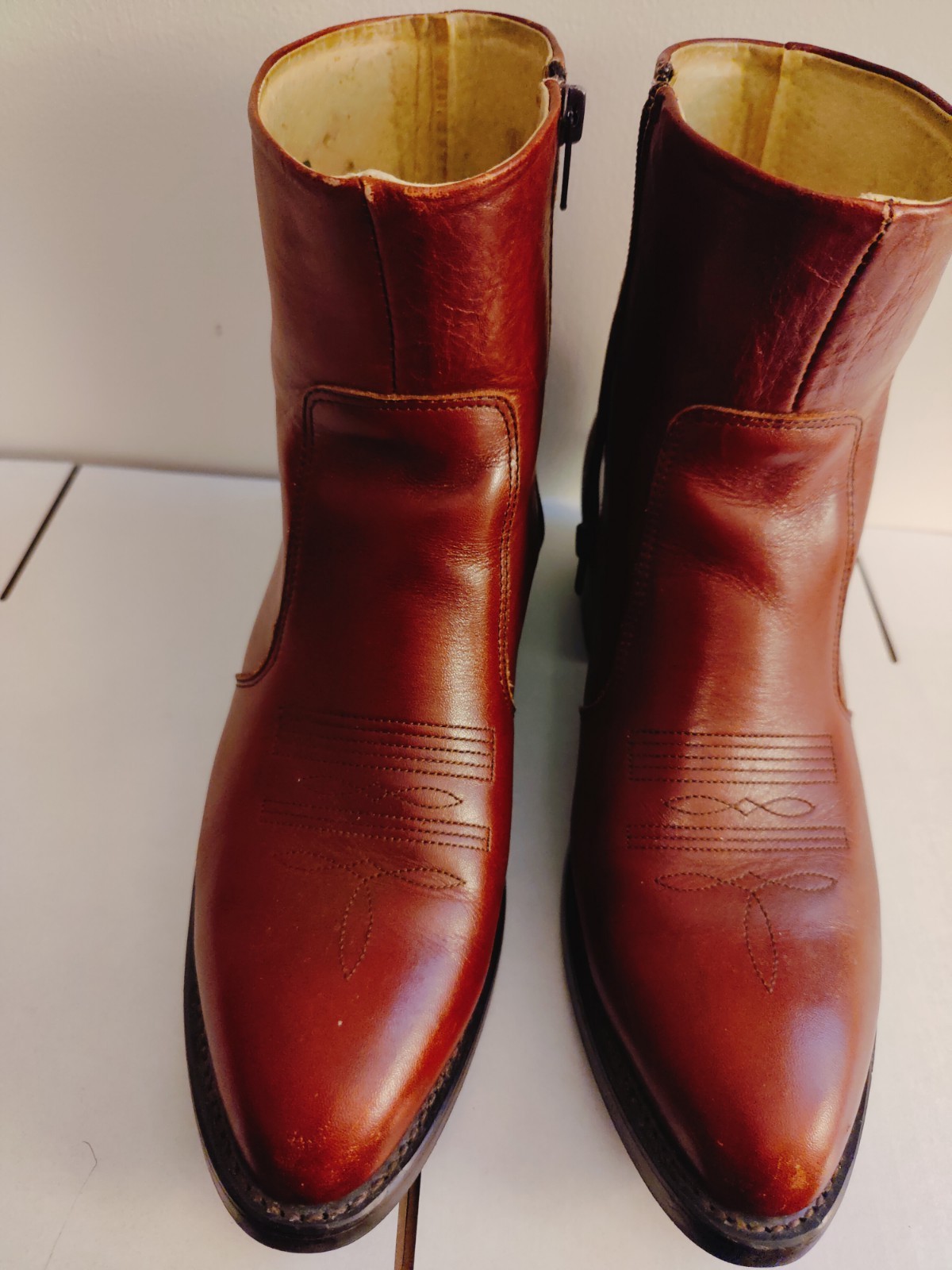Vintage Durango TR824 Western Ankle Boots Leather Mens 8 D  Brown
