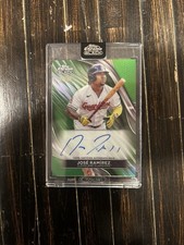 2024 Topps Chrome Black Autographs Jose Ramirez #CBA-JRA Green Refractor /99  