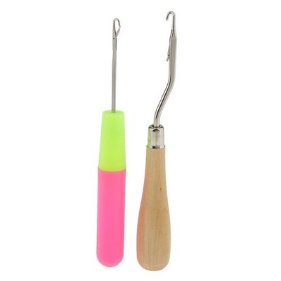2 Stück Häkelnadeln Mit Verriegelungshaken Für Haare / Micro Braid