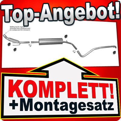 Auspuff für SKODA CITIGO 1.0 +Reparaturrohr Auspuffanlage