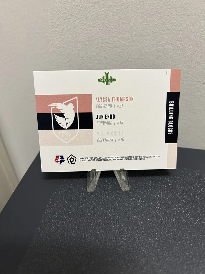 2023 Parkside NWSL Building Blocks Alyssa Thompson/Jun Endo/M.A. Vignola /100 - Image 4 of 4