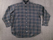 Ralph Lauren Shirt Men Extra Large Green Tartan Plaid Pony Casual Classic Preppy