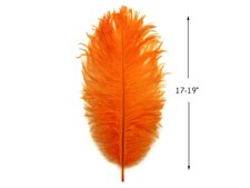 10 Pieces 17-19" Orange Ostrich Drab Body Wing Feathers Centerpiece Costume