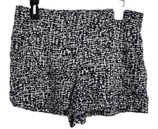 Maurices Black & White Cotton Blended Elastic Waist Breathable Casual Shorts M