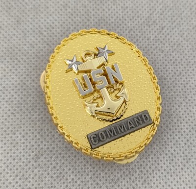 U.S. NAVY USN E9 CHIEF PETTY OFFICER: MASTER OF THE COMMAND PIN METAL BADGE