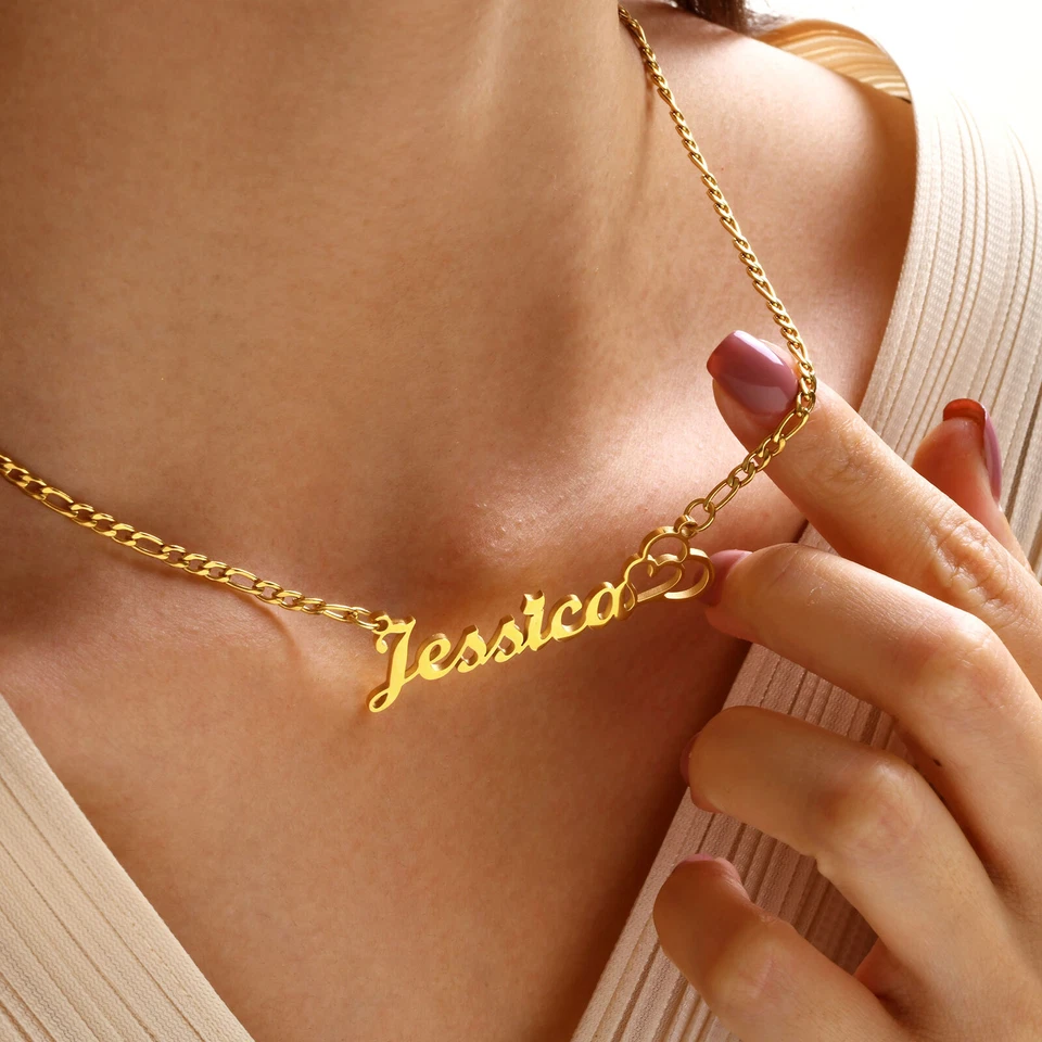 Namenskette Silber Halskette mit Name Personalisierte Halskette Rhodinier - Bild 2 von 4