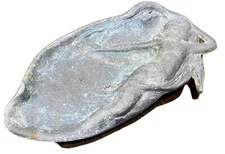 VINTAGE ART DECO ASHTRAY METAL WOMAN LADY SOVIET USSR , 1970's