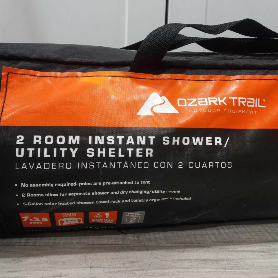 Ozark Trail 2-Room Instant Portable Outdoor Shower Tent/Utility Shelter - Gray - Image 2 of 4