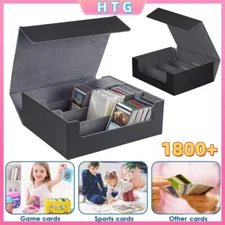 Trading Card Deck Box Game Card Holds 1800+ Cards Closure Storage Dustproof US