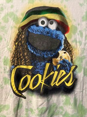 Sesame Street Size X Large Rasta Cookie Monster Green Tie Dye