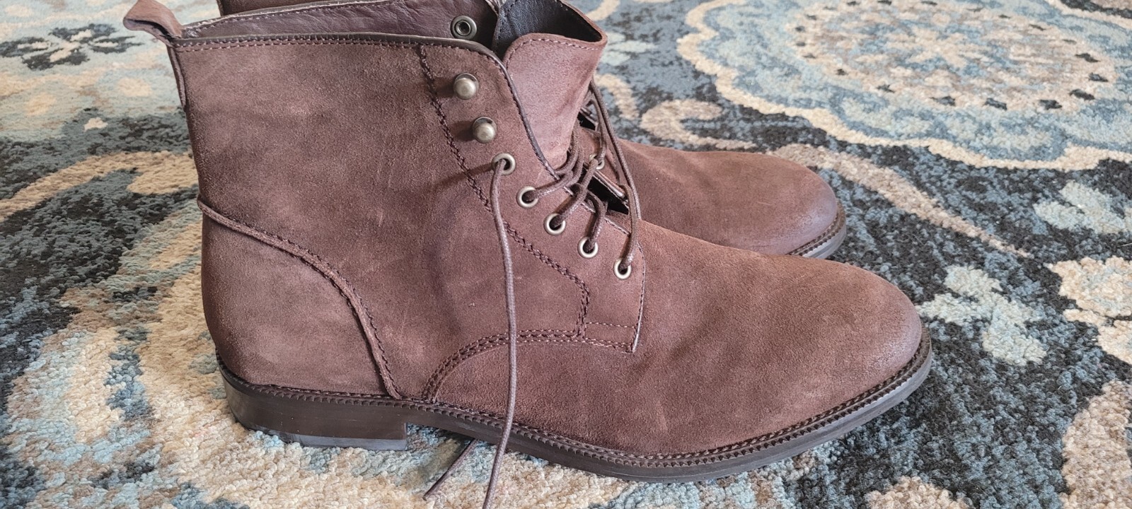 Mens J&M brown suede dress boots size 12 eBay