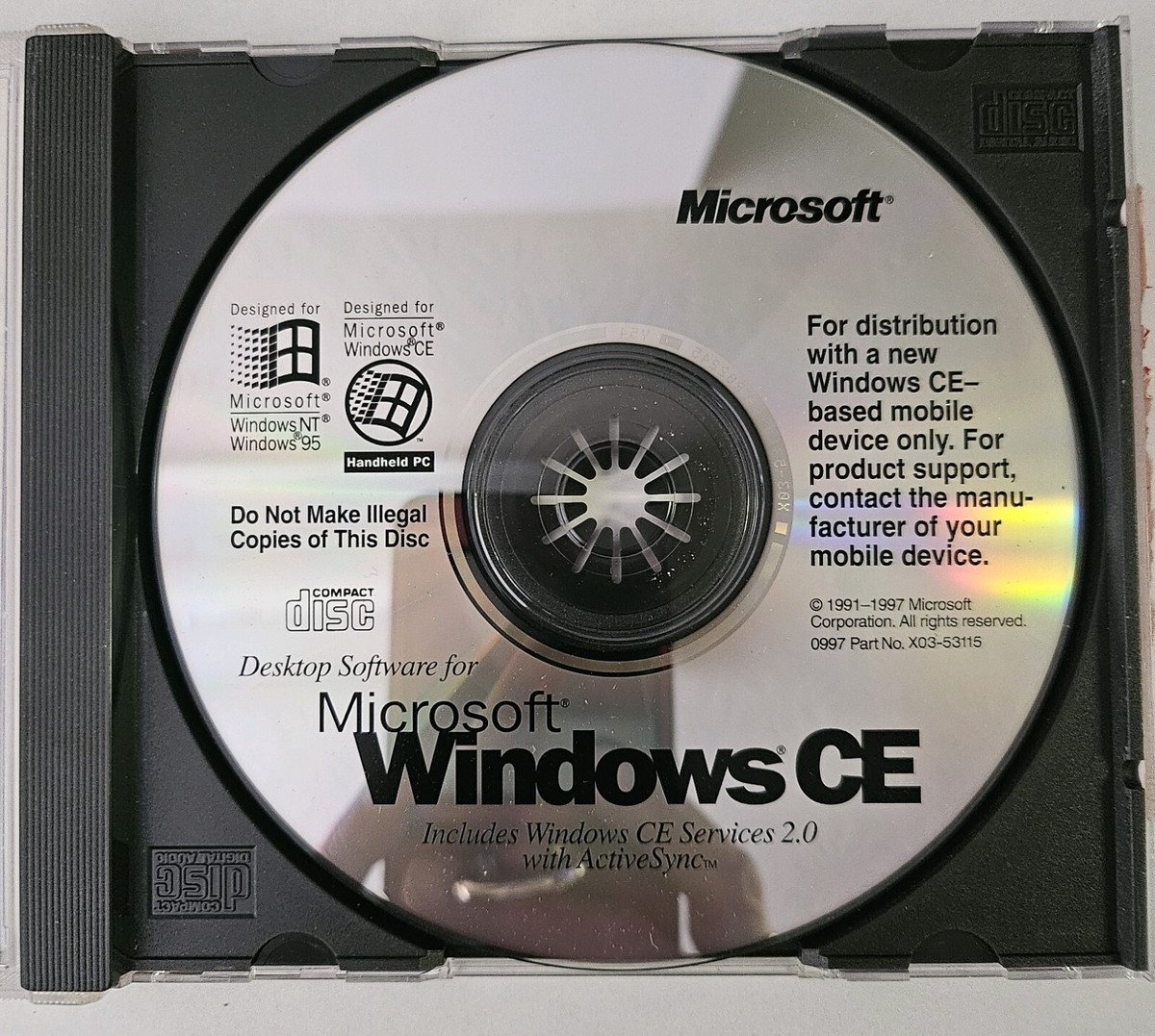 Microsoft Windows CE Desktop Software Services 2.0 w/ ActiveSync 