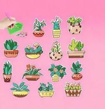 5D Diamond Painting Stickers Succulent Kits Kids DIY Arts  Crafts 14 Cactus