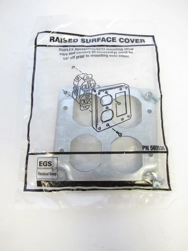 New EGS 503536 Raised Surface Cover Duplex Receptacle GFCI Mounting
