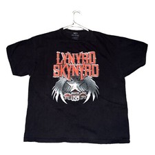 Lynyrd Skynyrd 2007 Made In USA Large Logo T Shirt Men Size L Black