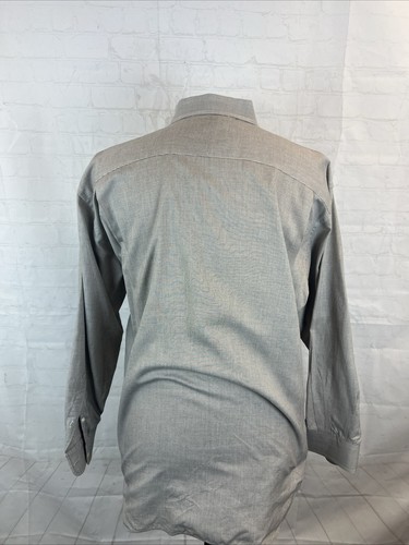 Hart Schaffner Marx Men's Gray Plaid Cotton Dress Shirt 16.5 - 34 $158 - Picture 5 of 9