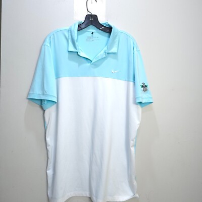Nike Golf Shirt Mens Large Blue Performance Polo Dri Fit Golfer Classic Casual L