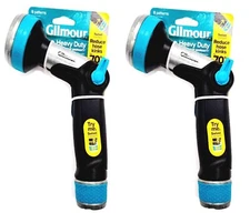 2 PACK Gilmour Heavy Duty Garden Water Hose Spray Nozzle 8-Pattern Thumb Control