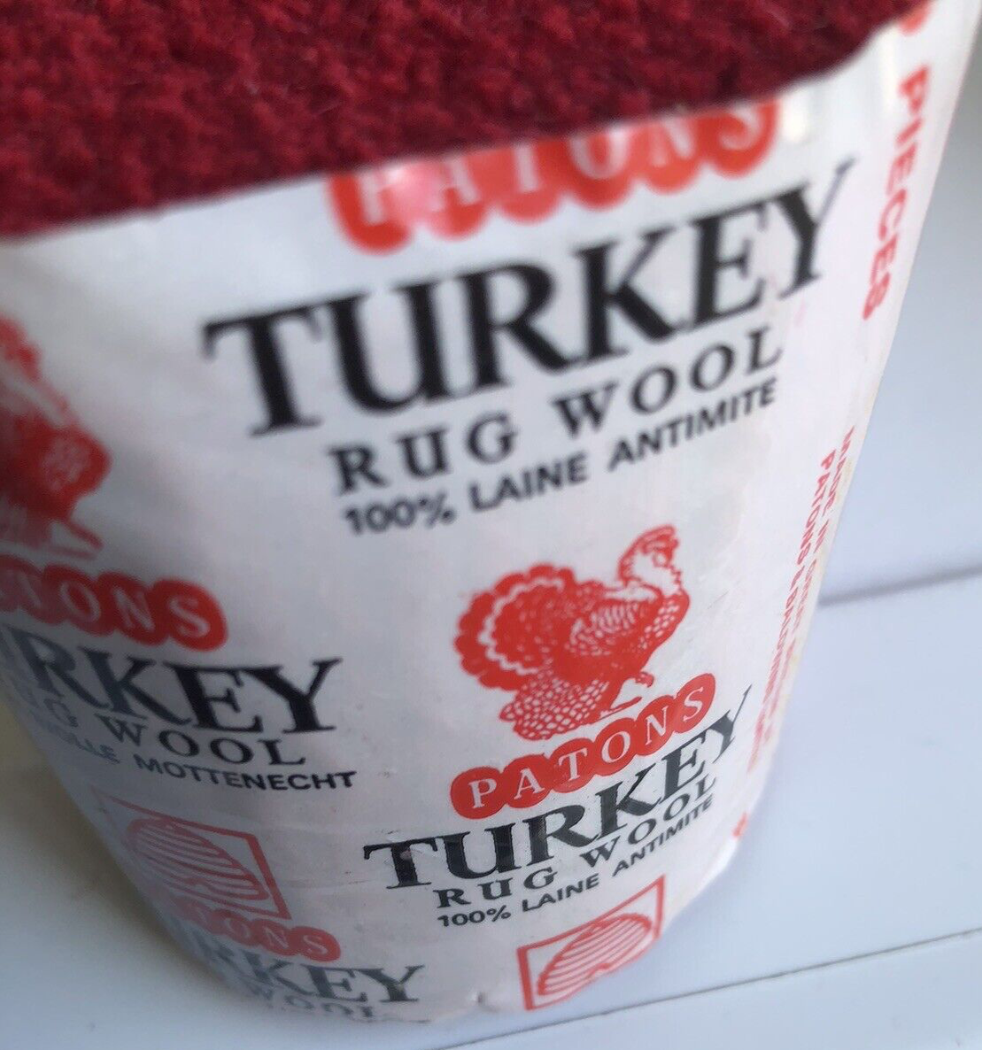 Vintage Patons Turkey rug wool 24 precut packs Cardinal 924 lot