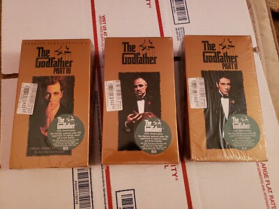 THE GODFATHER VHS  PART 1, 2, & 3 Feat: MARLON BRANDO, AL PACINO BRAND NEW RARE!