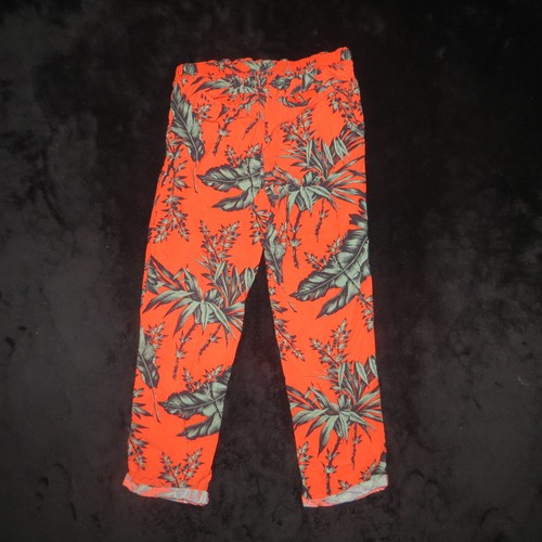 Gap Kids Orange Hawaiian Tropical Palm Drapey Pants Size L Large 10-11 140cm - Picture 5 of 6