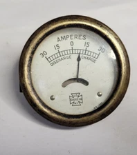 Vtg US Gauge Co NY Amperes Amp Gauge AD 1382