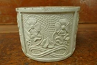 RARE Antique Red Wing Embossed Daisy Floral Design Stoneware Butter Crock 6”
