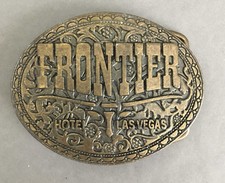 Frontier Hotel Casino Las Vegas Brass Belt Buckle