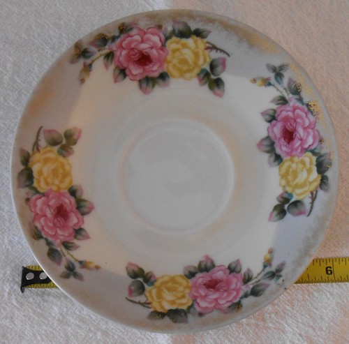 Vintage Royal Sealy footed cup & saucer exc. pink & yellow roses - ships free - Picture 10 of 10