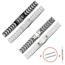 14/16/18/20/22mm Ceramic Link Bracelet Watch Band Belt Wrist Strap w Pins  Tool