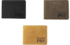 Timberland PRO Men's Slim Leather RFID Bifold Wallet with Back ID Window