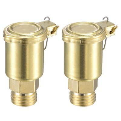 Spring Grease Oil Cup Cap M14x1.5 Male Thread 3ml Copper Plating 2Pcs