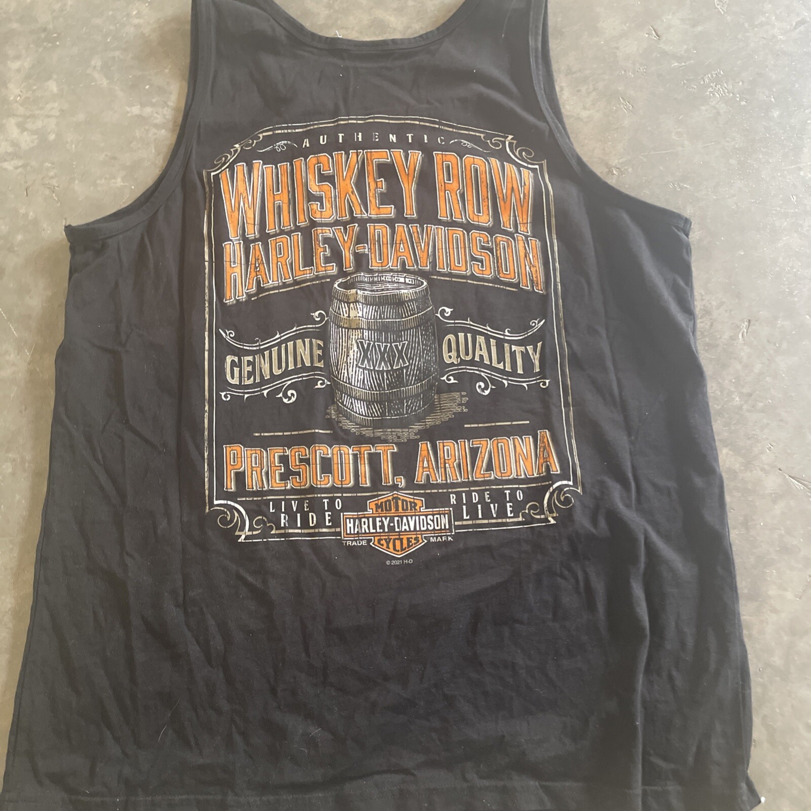 FILA Harley Davidson Whiskey Row Prescott Arizona Maglietta da Uomo (L)