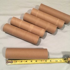 6 Cardboard tubes - craft pieces, about 7.75 long, 2 diameter sturdy rolls