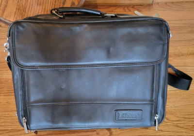 Targus Laptop Black Leather Padded Briefcase Bag Shoulder Strap included