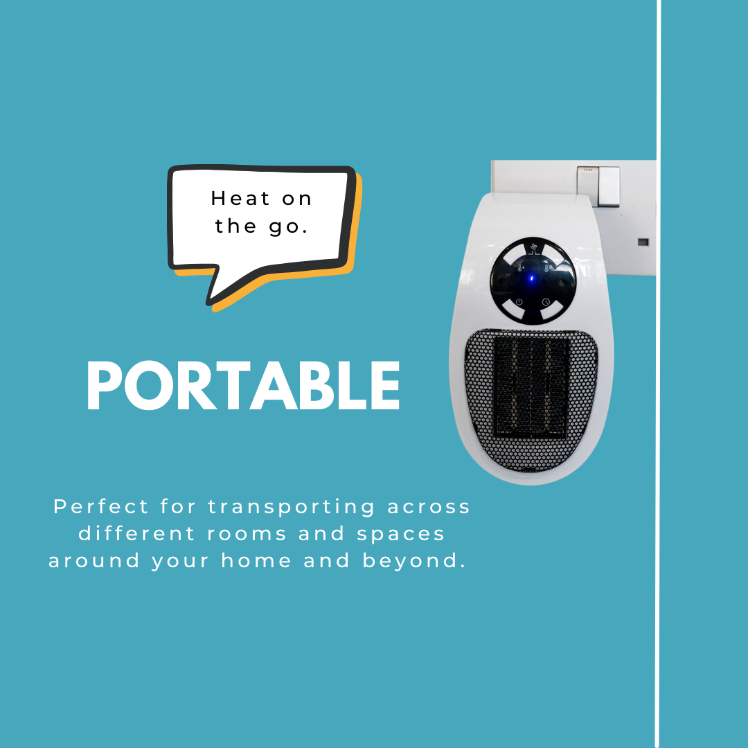 2x Electric Plug In Heater Energy Saver Portable Remote Control Room