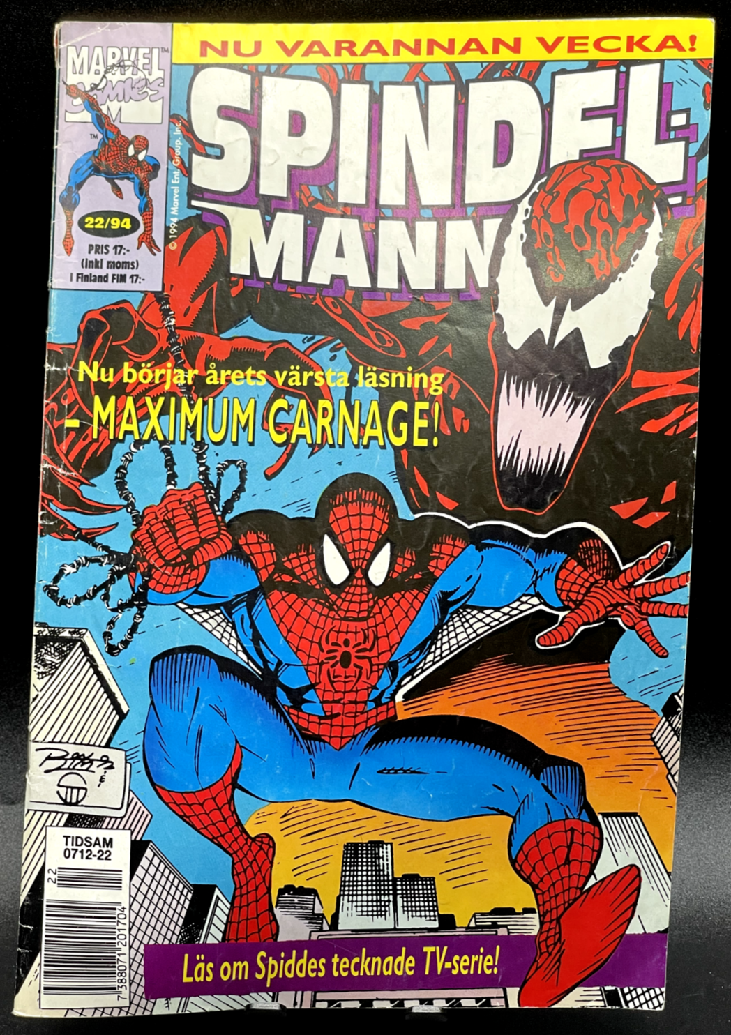 SpiderMan Unlimited 1 Ron Lim Marvel Cover 1994 Swedish Edit Max