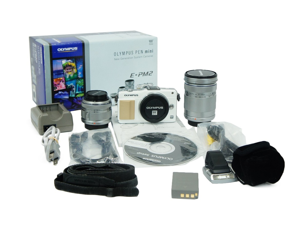 Olympus PEN Mini E-PM2 Mirrorless Digital Camera Double Zoom